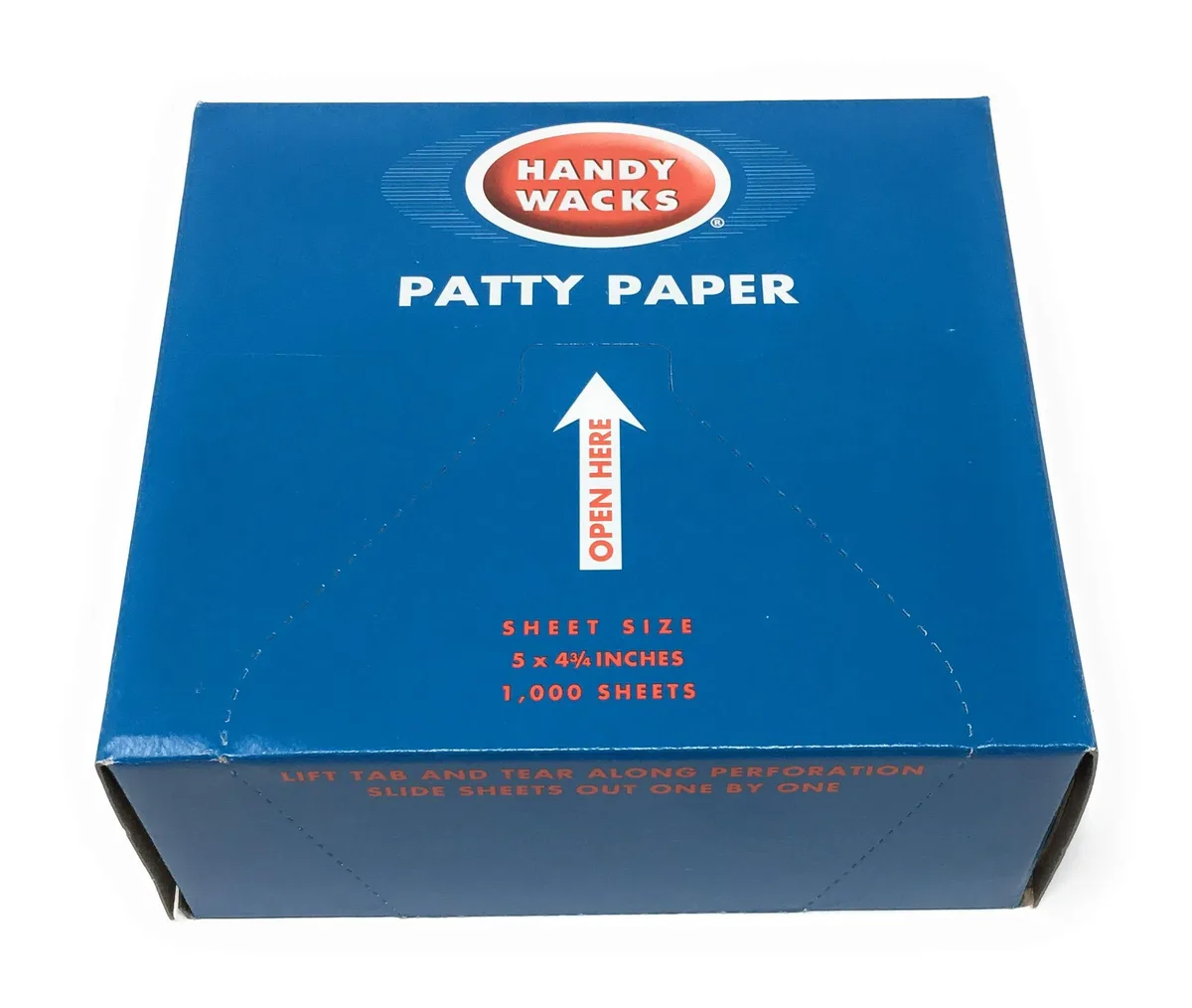 White waxed paper sheets stacked in a roll 5 by 4.75 inches 1000 count