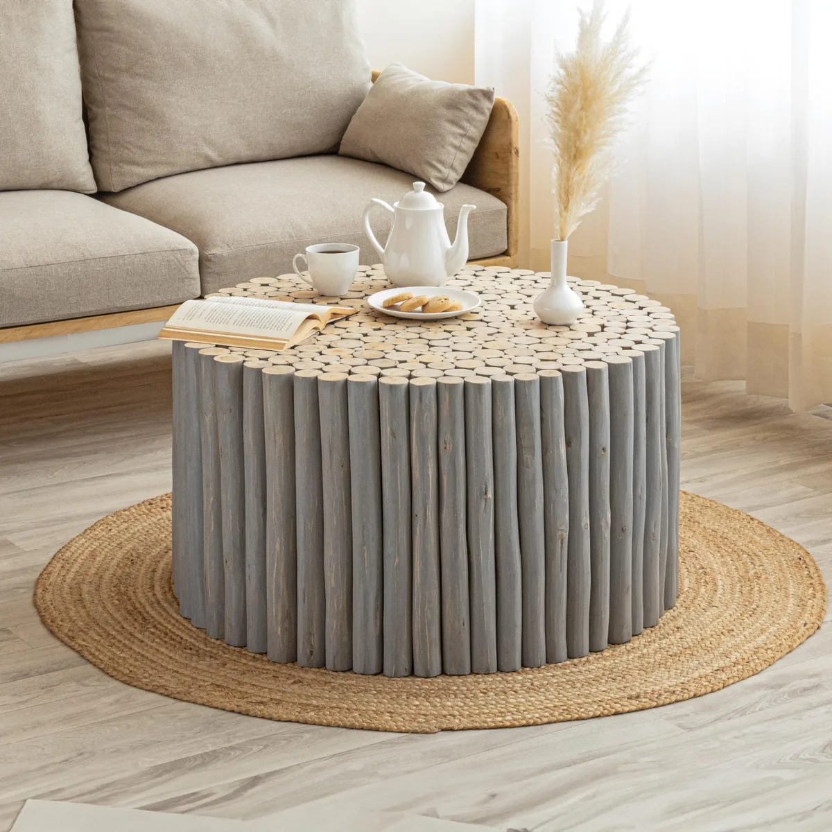 tuphen tuphen T1009-32 Grey Wood Coffee Table — product photo