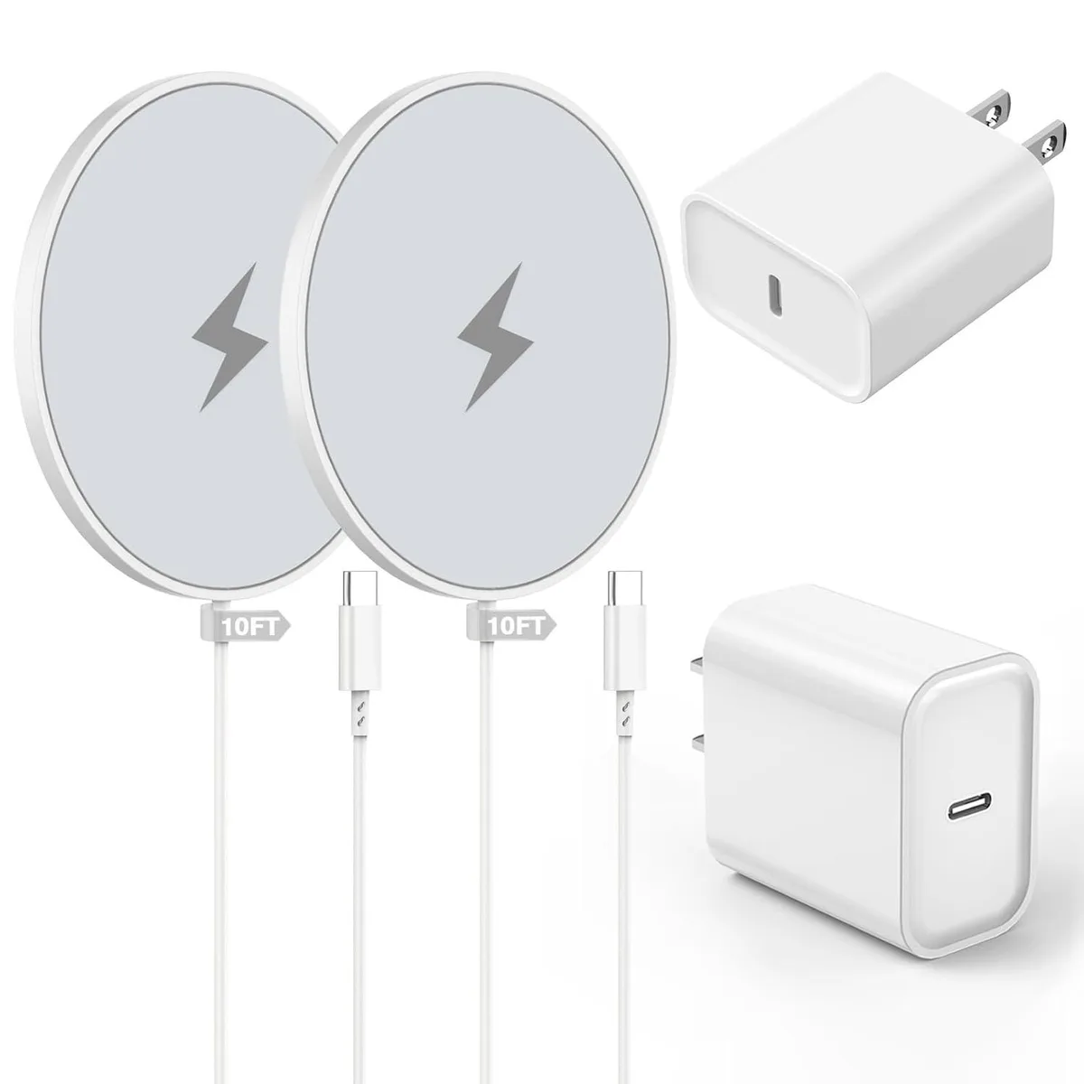 Luisport Luisport 10ft Magnetic Wireless Charger 2Pack 20W PD USB-C — product photo