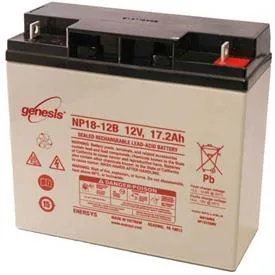 Rectangular black sealed lead-acid battery with bolt terminals
