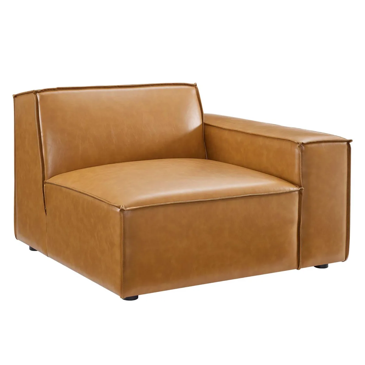 Modway Furniture Modway Furniture Restore Right-Arm Vegan Leather Sectional Sofa Chair Tan decorative shelving — product photo