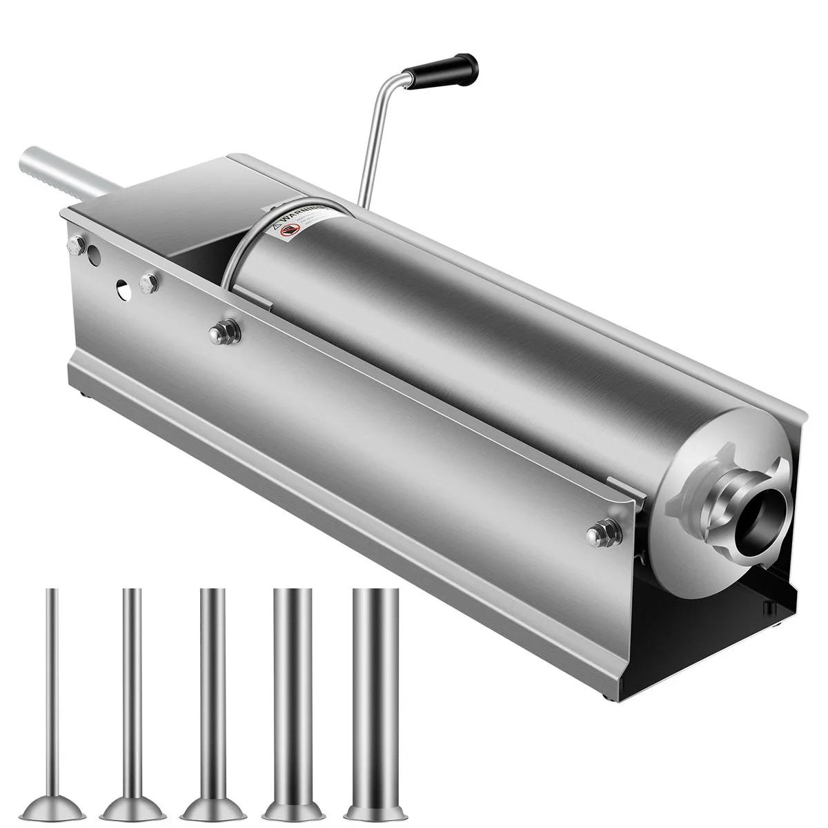 VEVOR VEVOR Manual Sausage Stuffer 7 L 15 lbs Horizontal Dual-Speed 304 Stainless Steel 5 Tubes — product photo