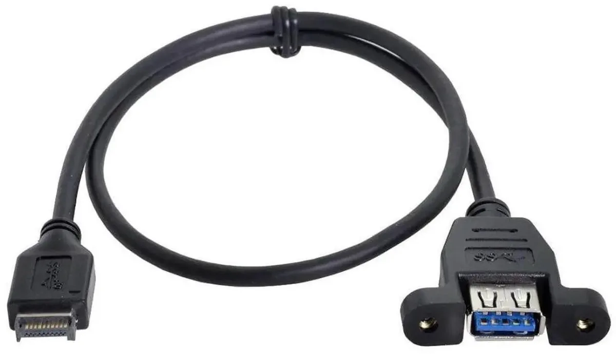 SMUGDESK SMUGDESK 50cm Panel Mount CY USB 3.1 TypeE to USB 3.0 TypeA Female Extension Cable — product photo