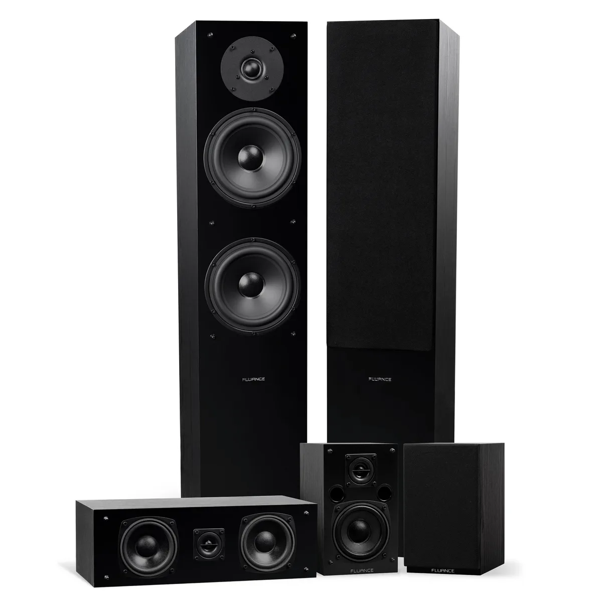 Fluance Fluance SXHTB-BK 5.0 Channel Home Audio Speaker System Black Ash — product photo