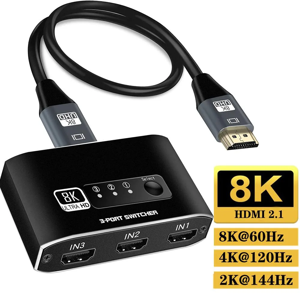 Jansicotek Jansicotek OZ8Q3-2 3x1 HDMI 2.1 video switch 8K60 48Gbps — product photo
