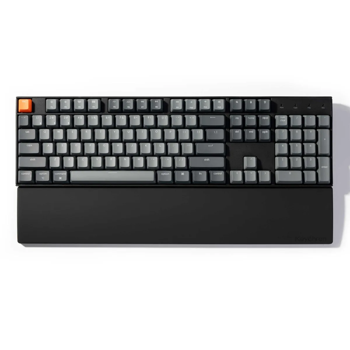 Black silicone wrist rest with honeycomb base, 17.13 inches long