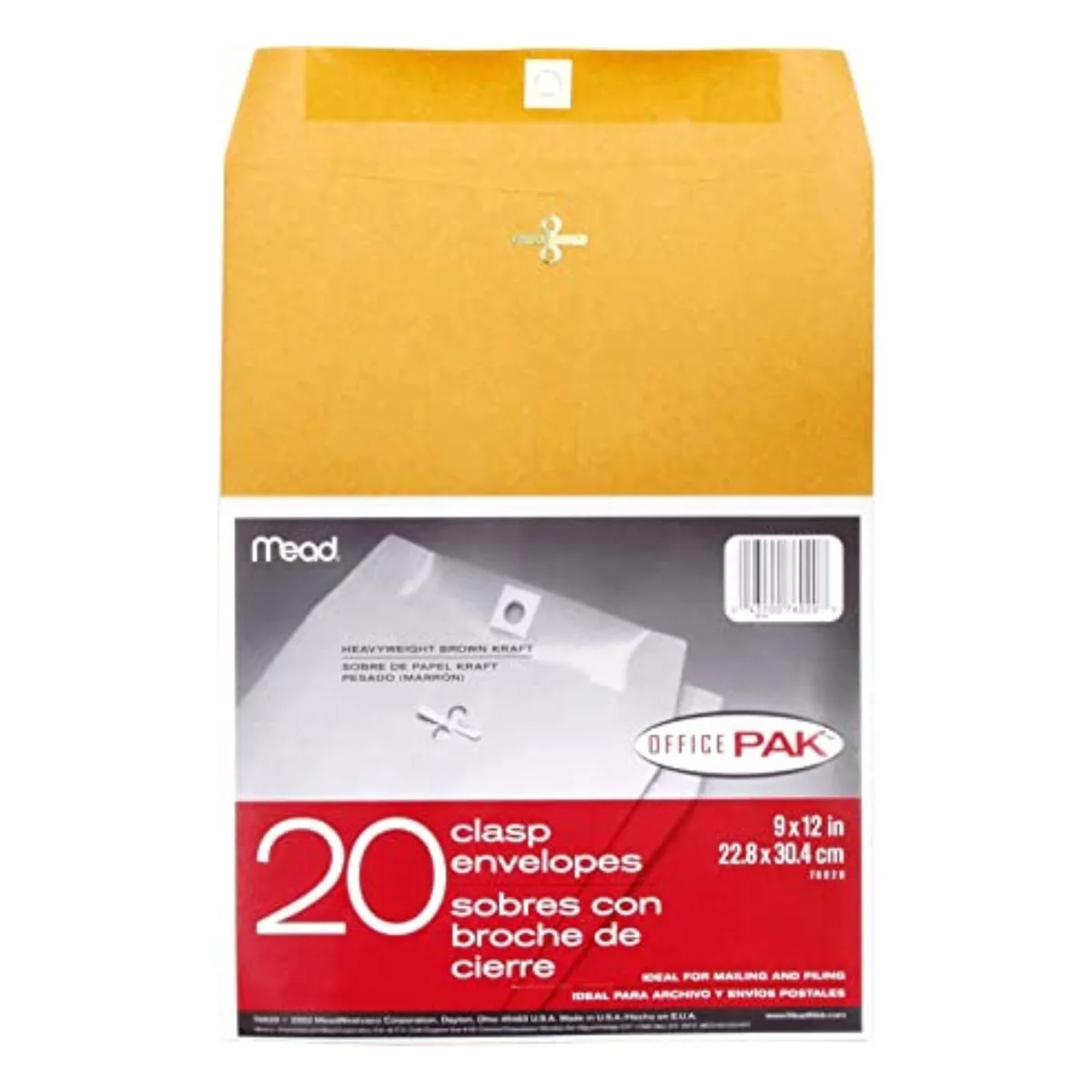 ACCO ACCO Mead Clasp Closure Envelopes 9x12 in Brown 20 count — product photo