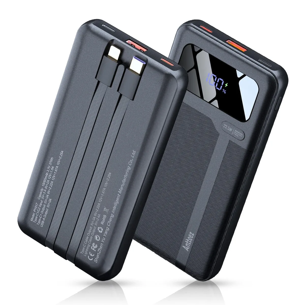  Antteez PY017 10000mAh power bank 22.5W — product photo