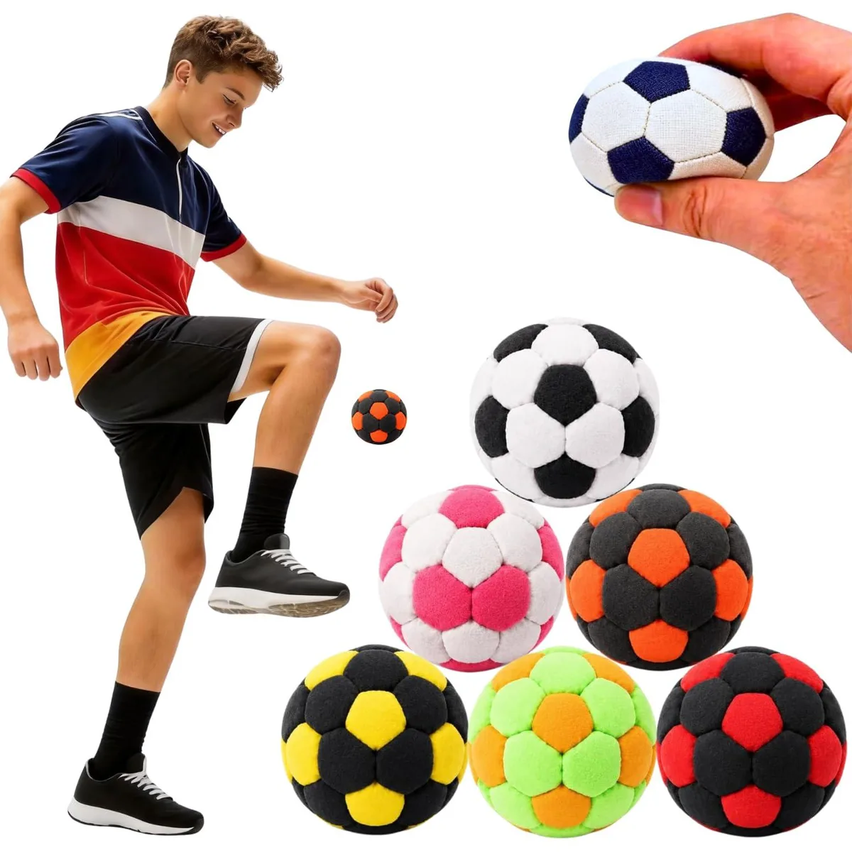  Knitted Hacky Footbag Set 6PCS 32-panel sand-filled outdoor toy — product photo