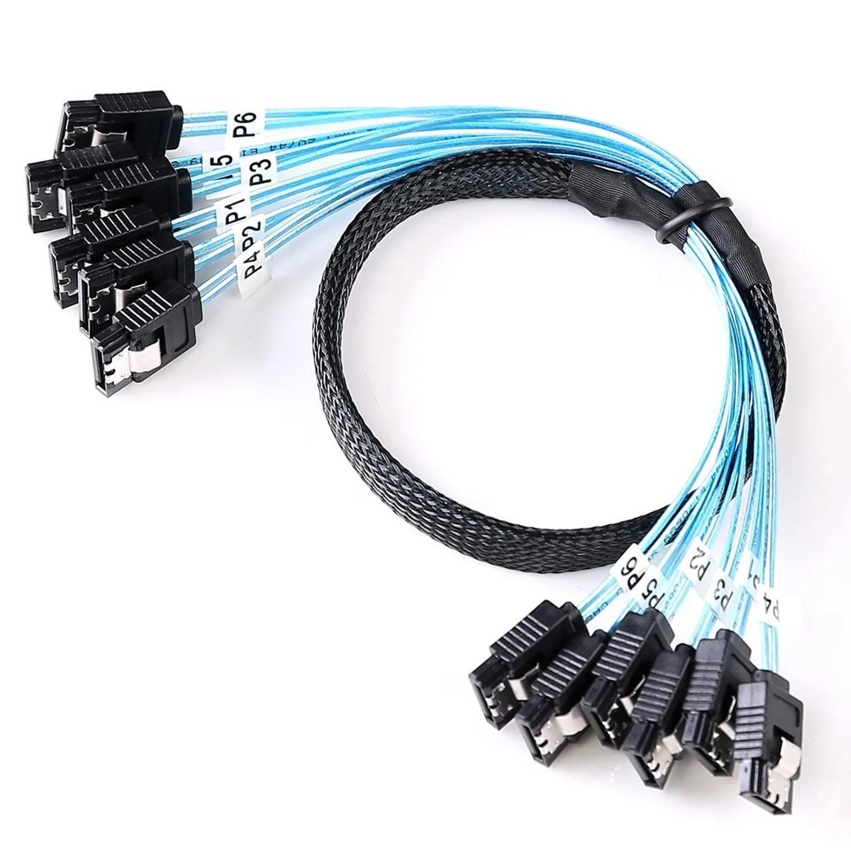 BUCIER BUCIER SATA-III 6Gbps 0.5m 6-pack straight cables — product photo