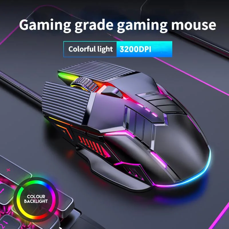 IHDAPP IHDAPP 3200 DPI Optical Gaming Mouse Black 6 Button Wired RGB Silent — product photo
