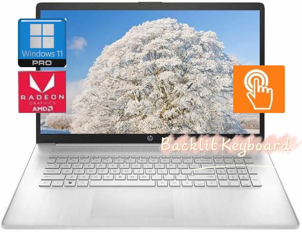 HP HP 17.3" HD+ Touchscreen Laptop AMD Ryzen 5 PRO 7530U 32GB 2TB Silver — product photo