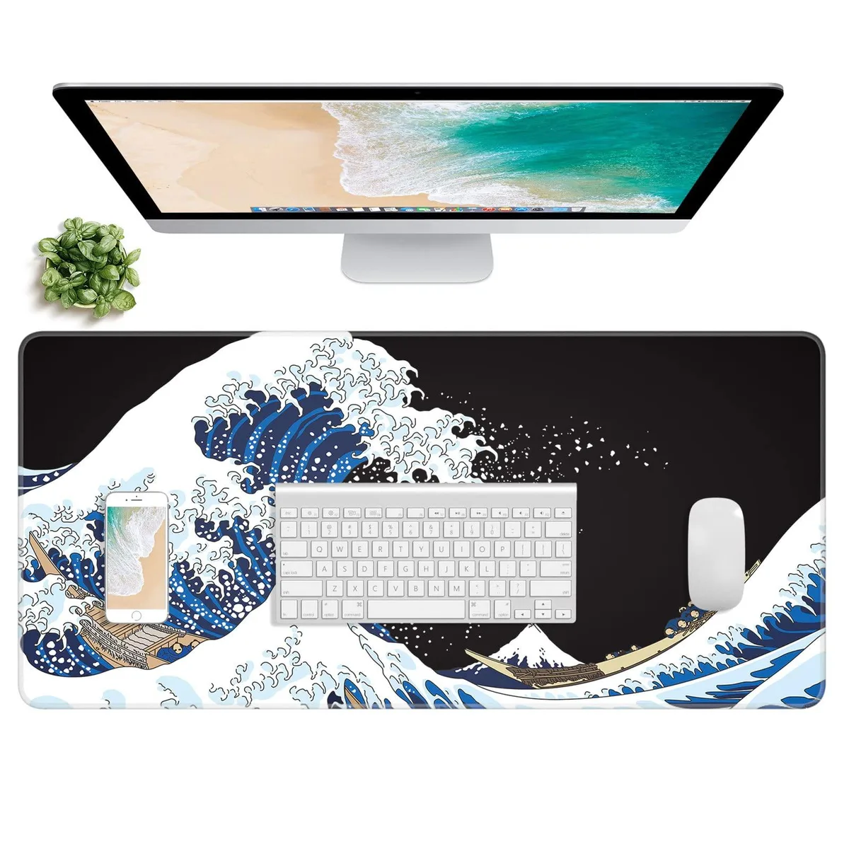 KEHIPI KEHIPI 30 x 14 inch mouse pad Sea Waves — product photo