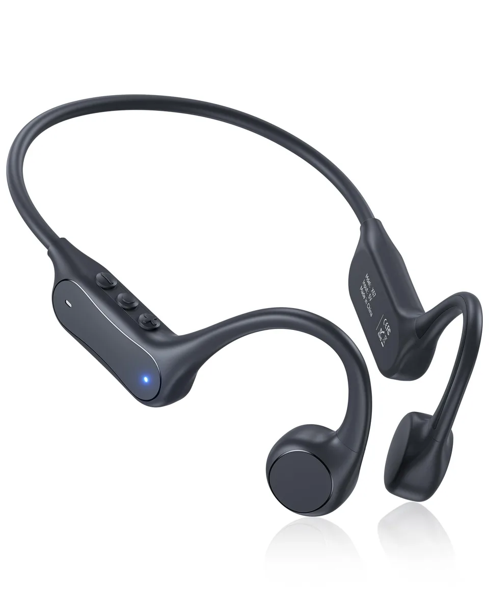 RAEOHE M57 Bone Conduction Headphones Bluetooth 6.0 16.2mm 10h 1h IP54 .9oz — product photo