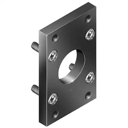 Rectangular aluminum flange bracket with four bolts