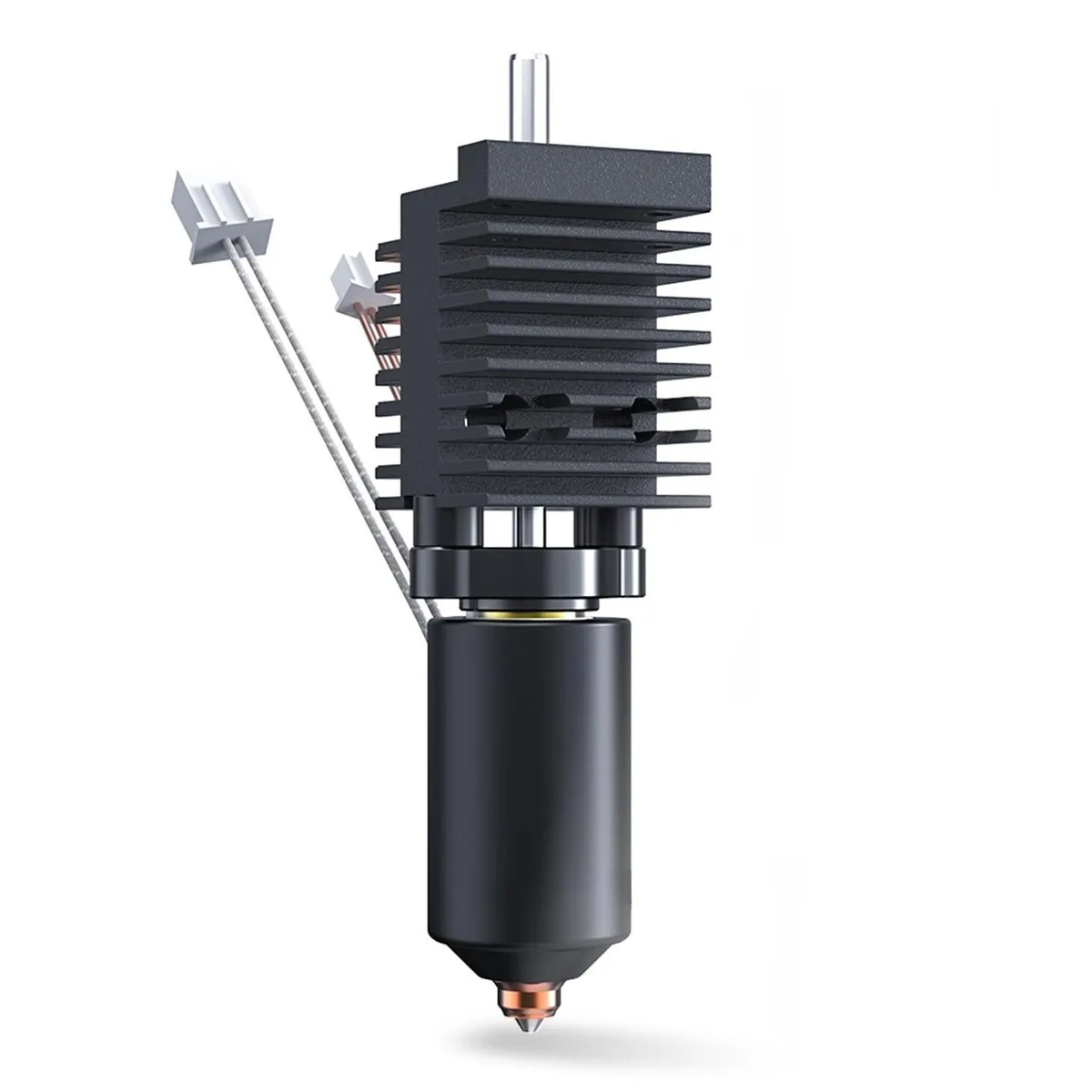 Compact all-metal ceramic heating block with quick-swap nozzle, titanium heat sink, copper-alloy tip