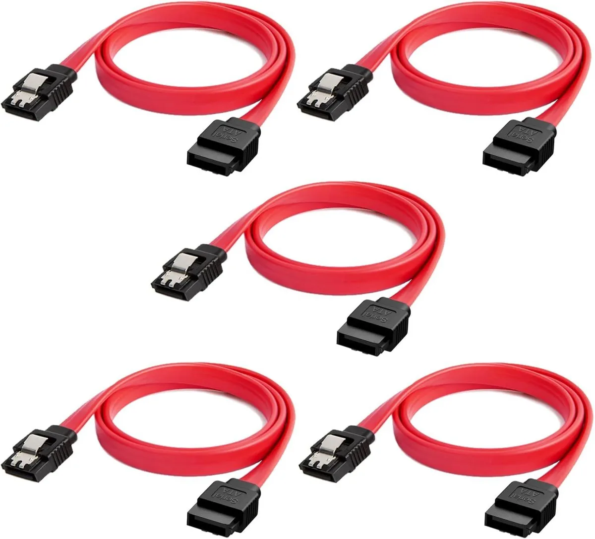 CableCreation CableCreation SATA cable 5-pack 8-inch 6.0 Gbps red — product photo