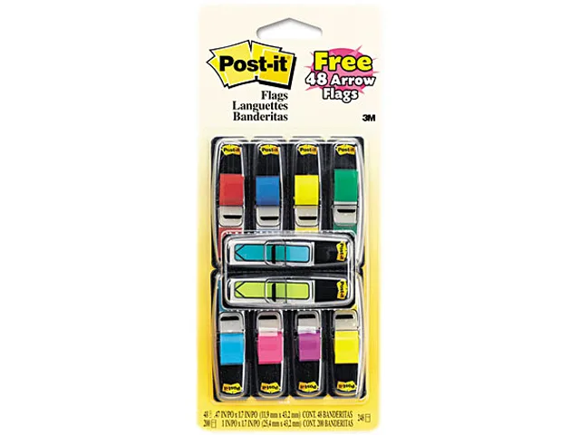 Post-it 683-VAD1 value pack with 280 assorted flags and 48 arrows in dispenser