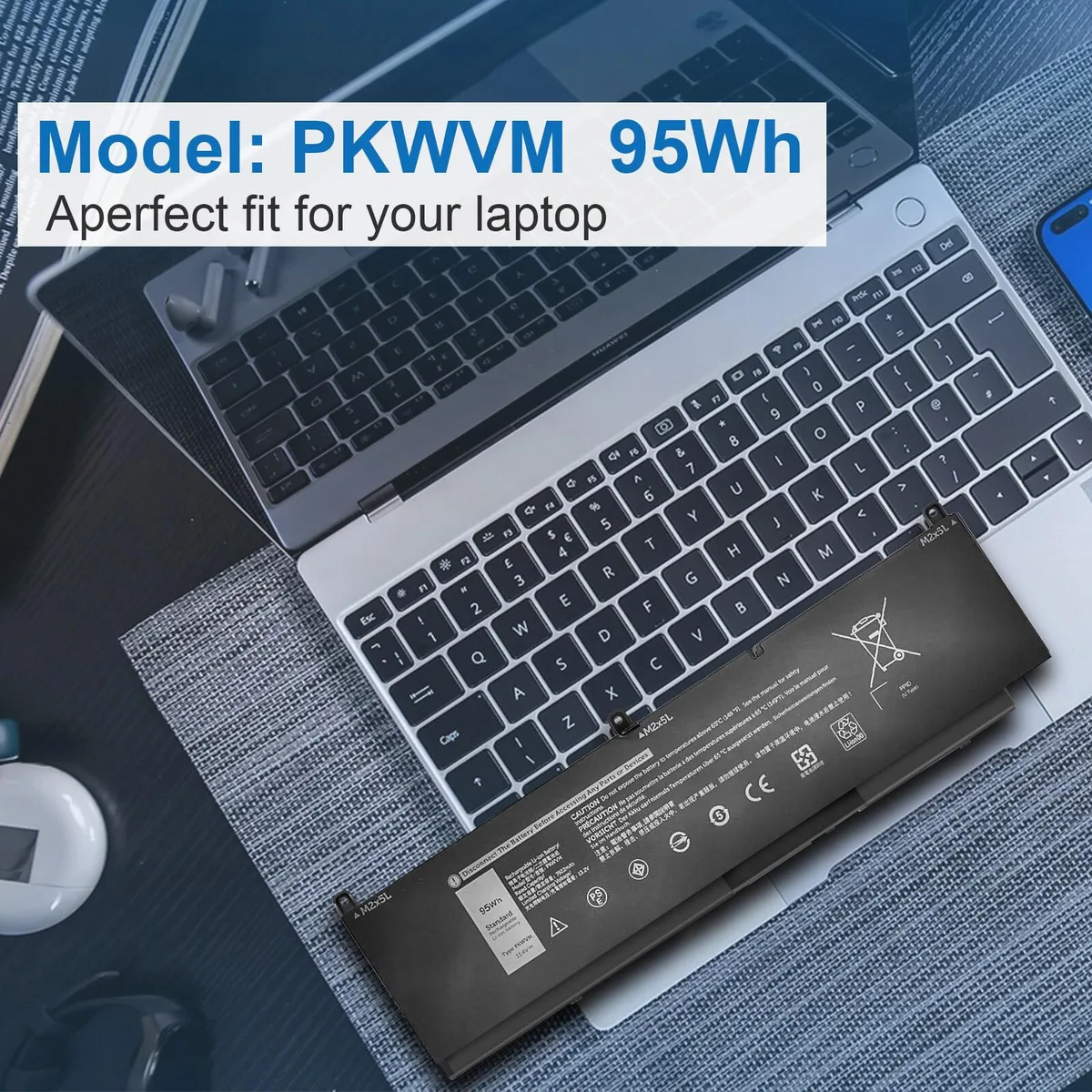Damaite Damaite 95Wh 11.4V 6-Cell Li-ion Battery for Dell Precision 7550 7560 7750 7760 — product photo