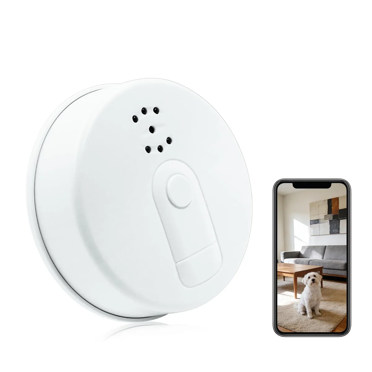 Small white USB charger camera with hidden lens