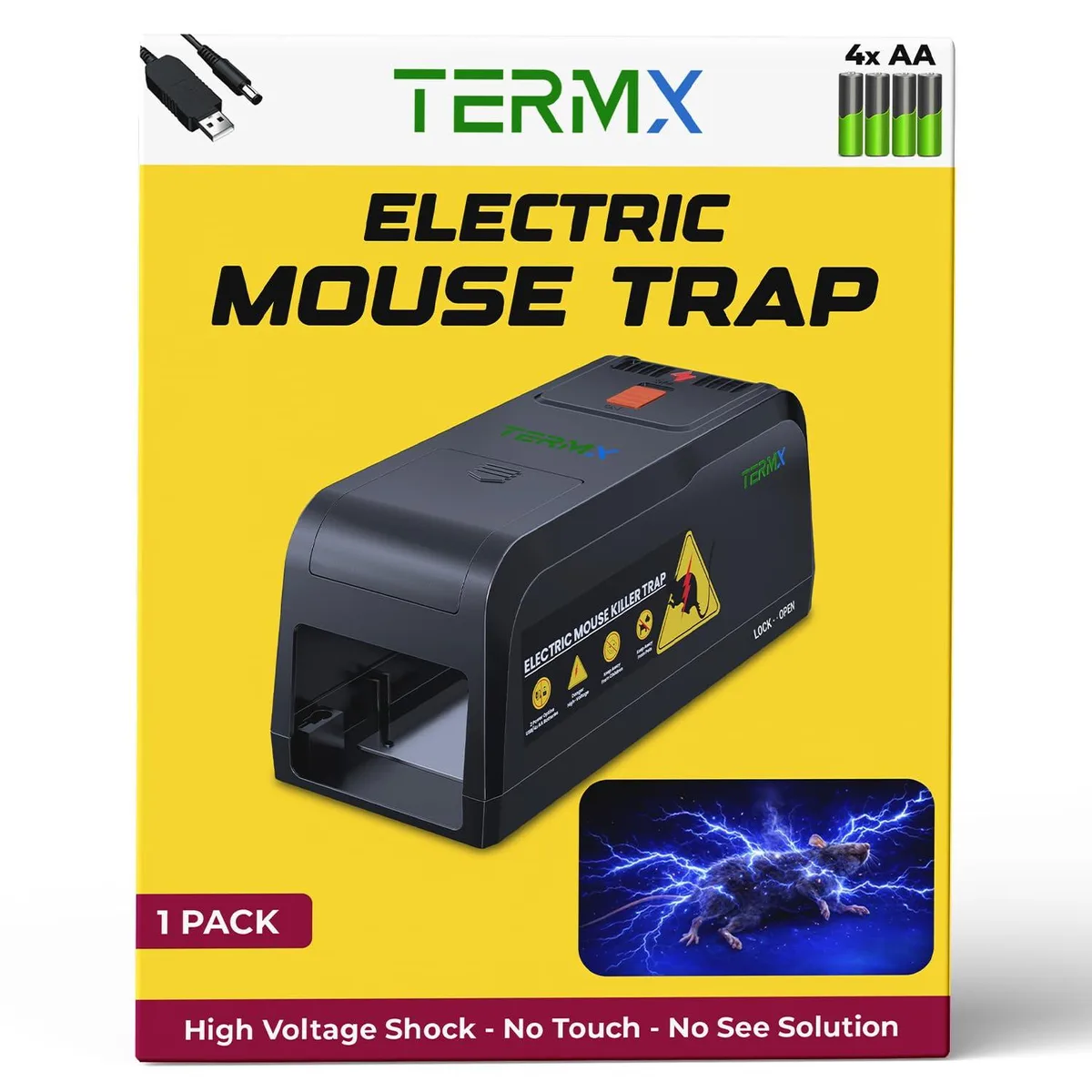 Large electric rat trap in ABS plastic with LED indicator lights