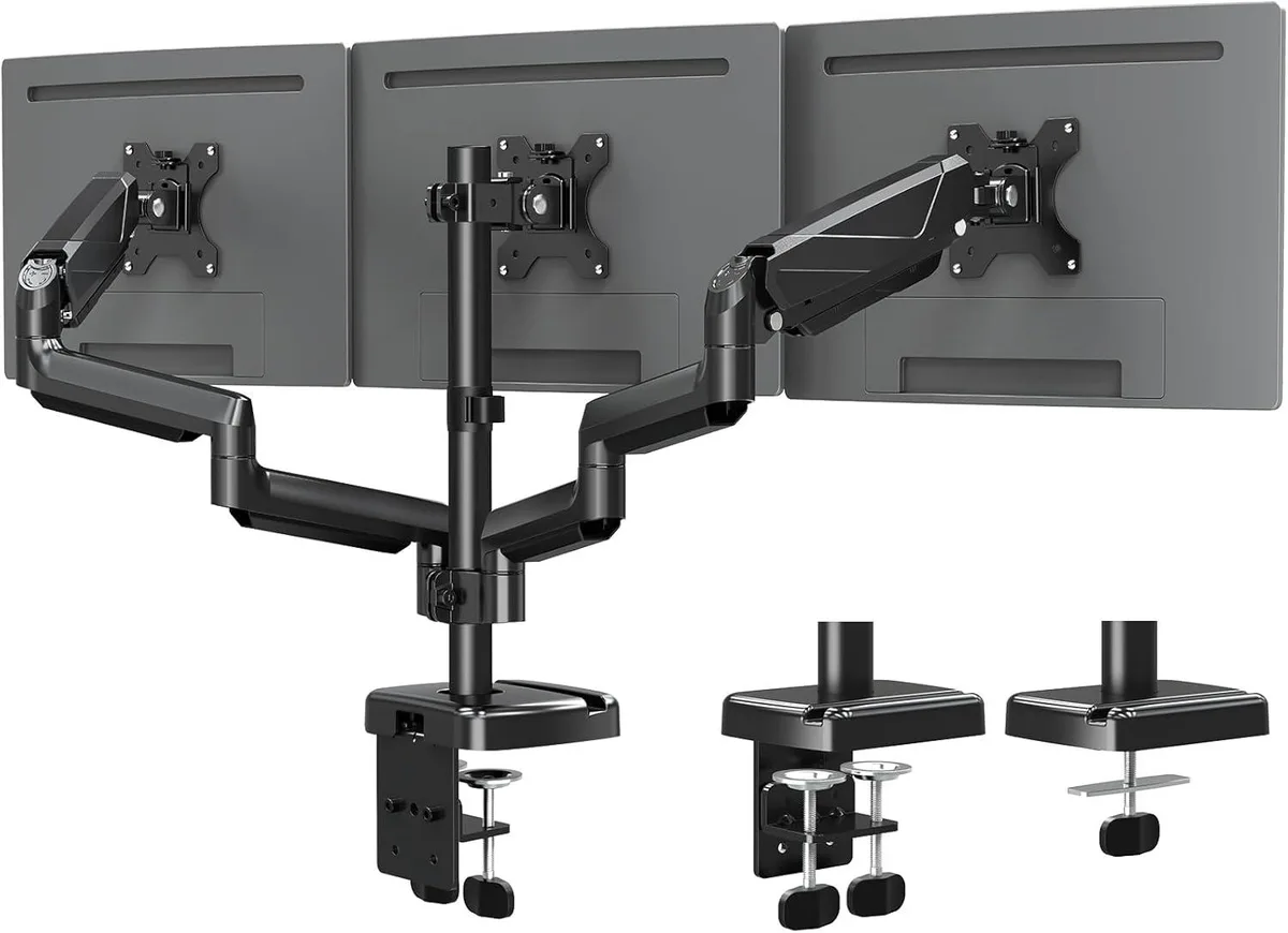 PISKEKAT PISKEKAT Triple Monitor Mount 27" 19.8 lbs Gas Spring — product photo