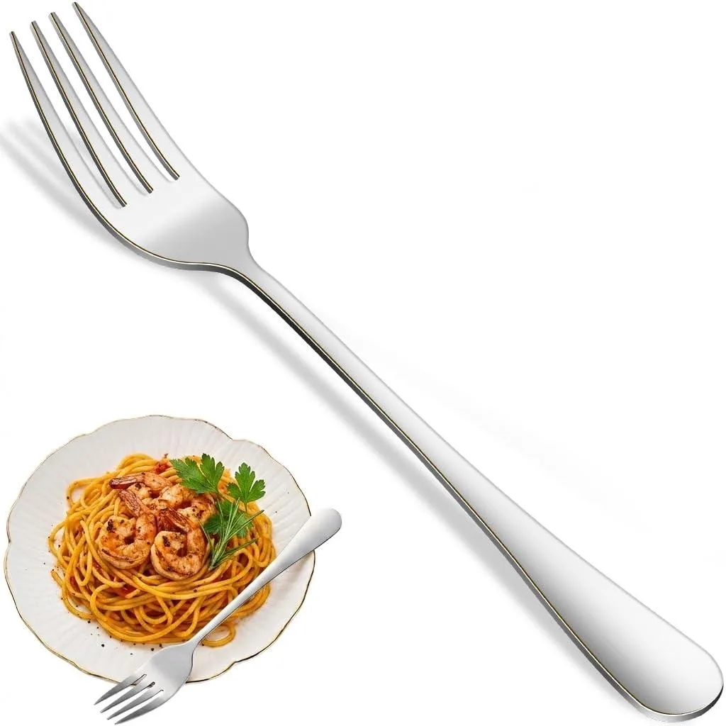 Eighteen-piece stainless steel cutlery set with mirror-polished silver finish