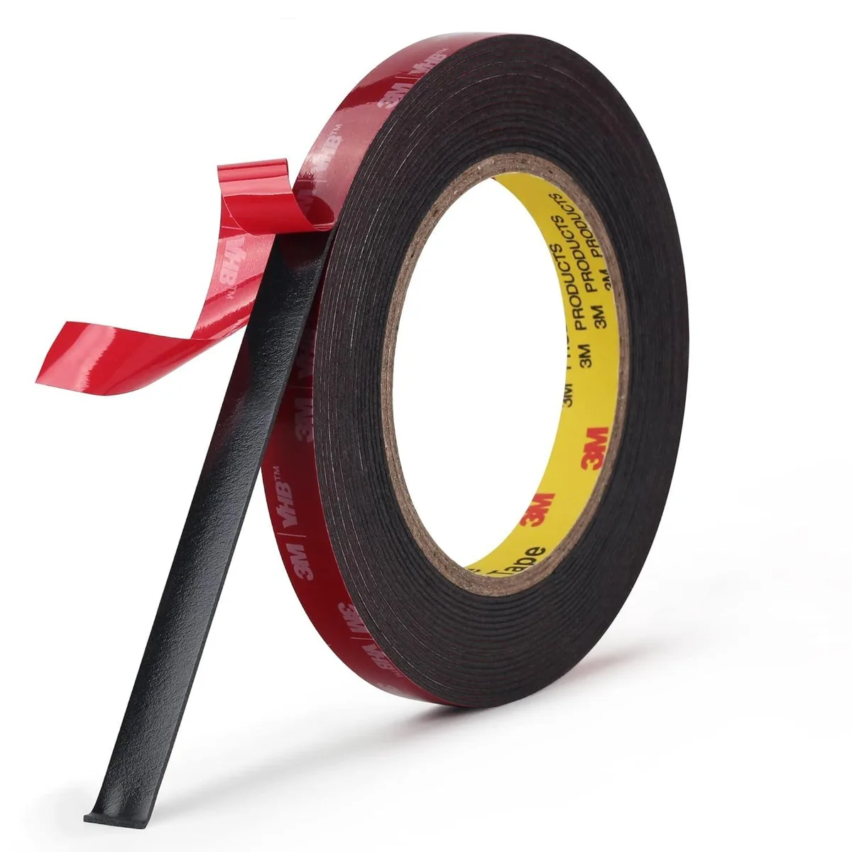 Black foam double-sided tape roll .5 inch wide 18ft long .025 inch thick