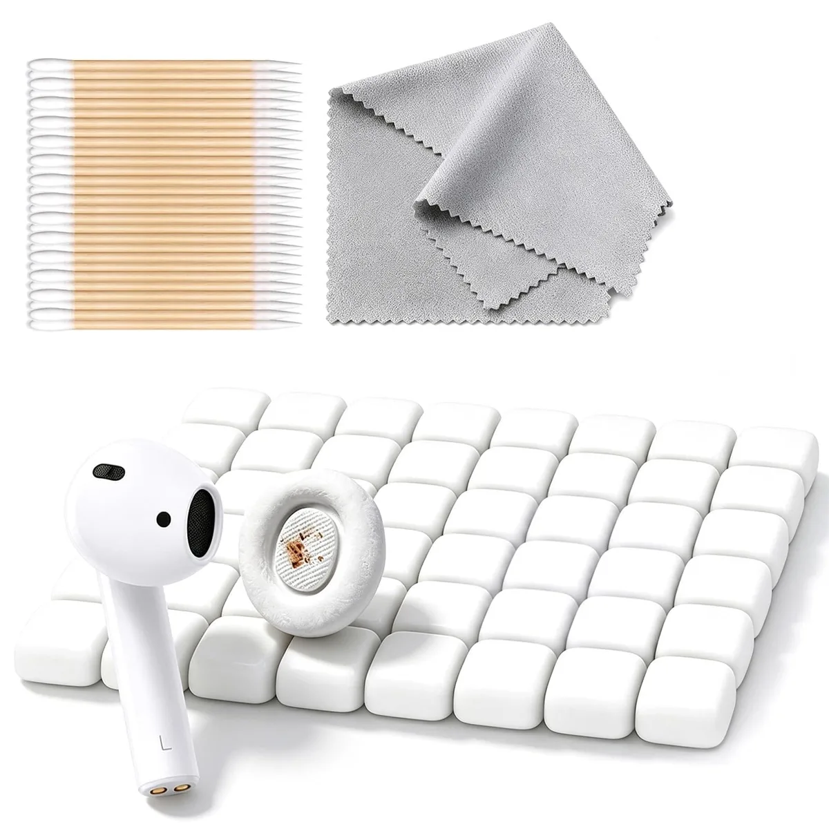 White cleaning putty, 48 sticks and 10 cloths in kit