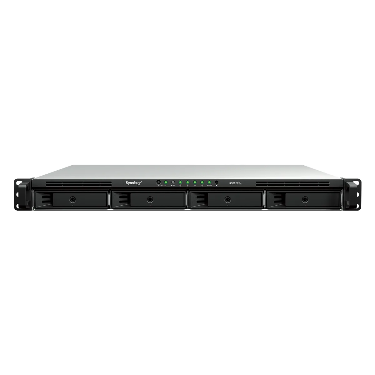 Synology Inc. Synology Inc. RS826RP+ rackmount NAS AMD Ryzen V1500B 4GB DDR4 4-bay 4x RJ-45 2x USB 3.2 1U redundant PSU — product photo