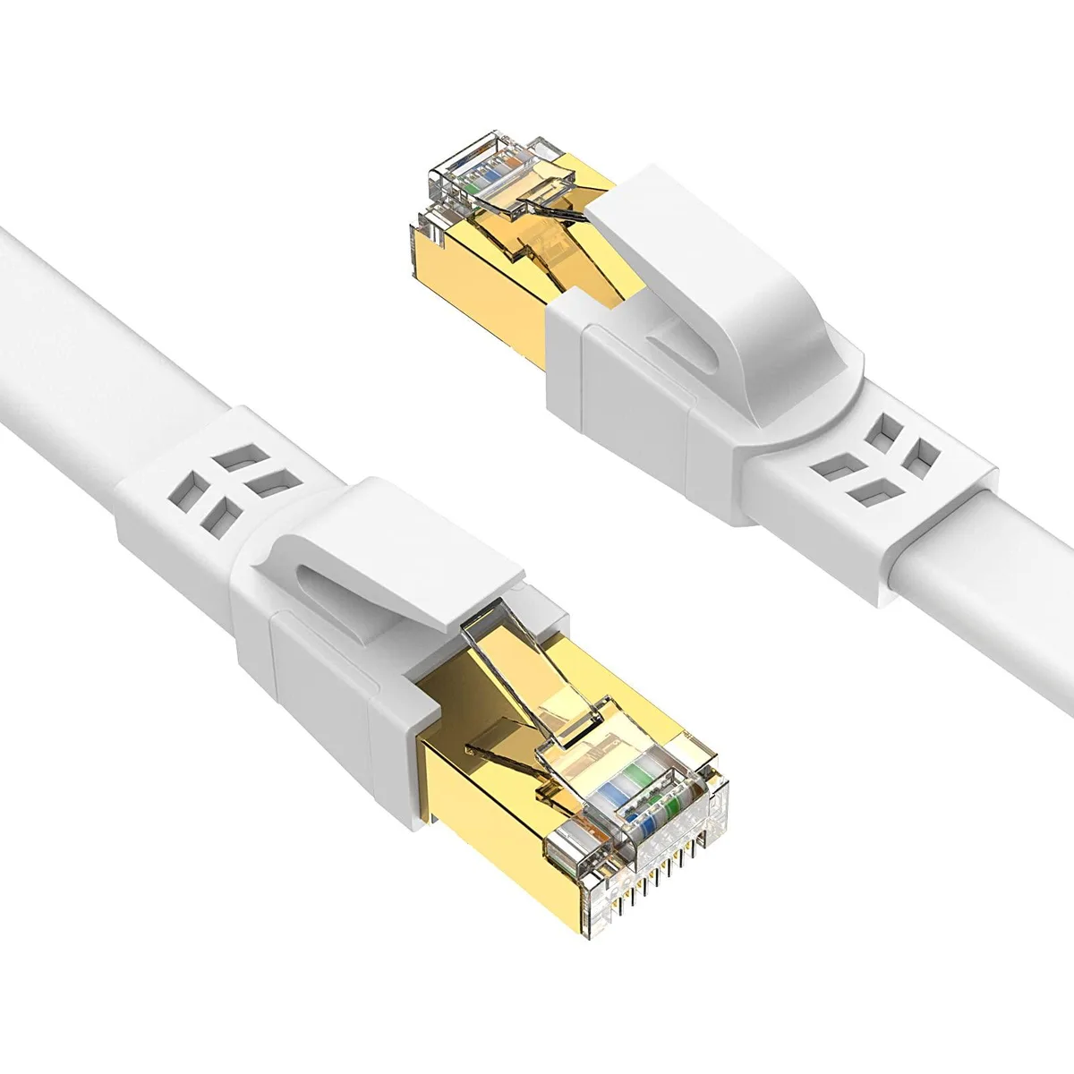 WRIARICH WRIARICH Cat8 Shielded Flat Ethernet Cable 6 ft White — product photo