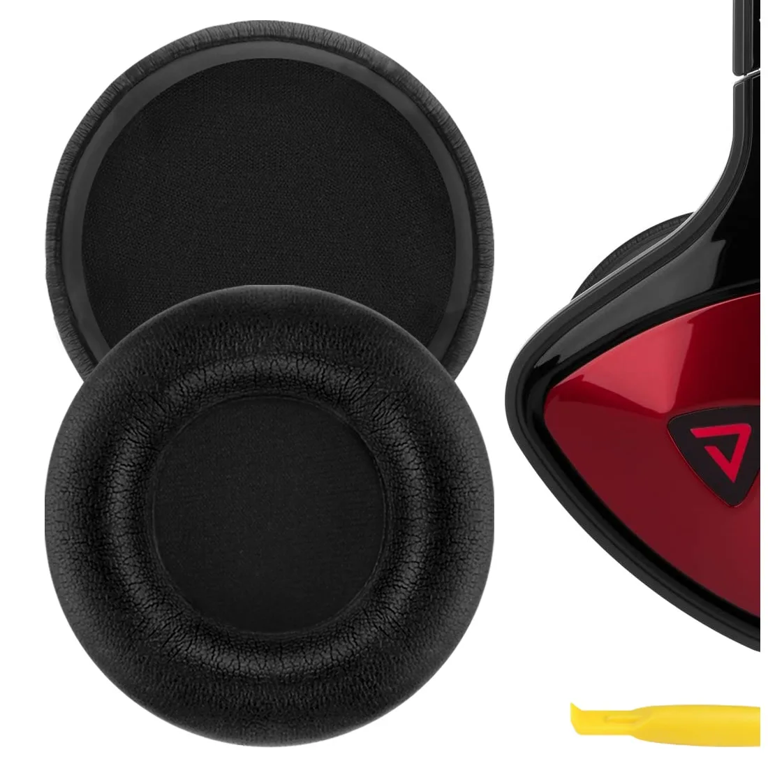 Geekria Geekria QuickFit Protein Leather Ear Pads for Monster DNA On-Ear Headphones (Black) — product photo