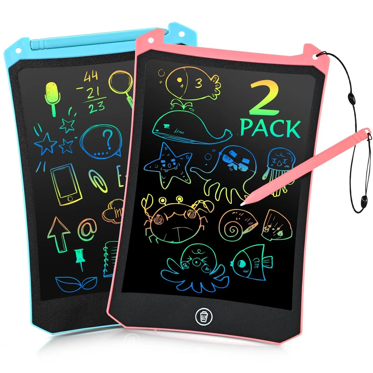 EooCoo LYX8502 8.5" LCD Writing Tablet 2-Pack Pink & Blue — product photo