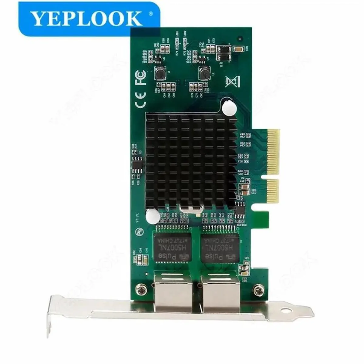 Vszerda Vszerda PCIe x4 Dual Port RJ45 Gigabit Ethernet LAN Network Card with Bracket for Intel 82576 Chipset — product photo