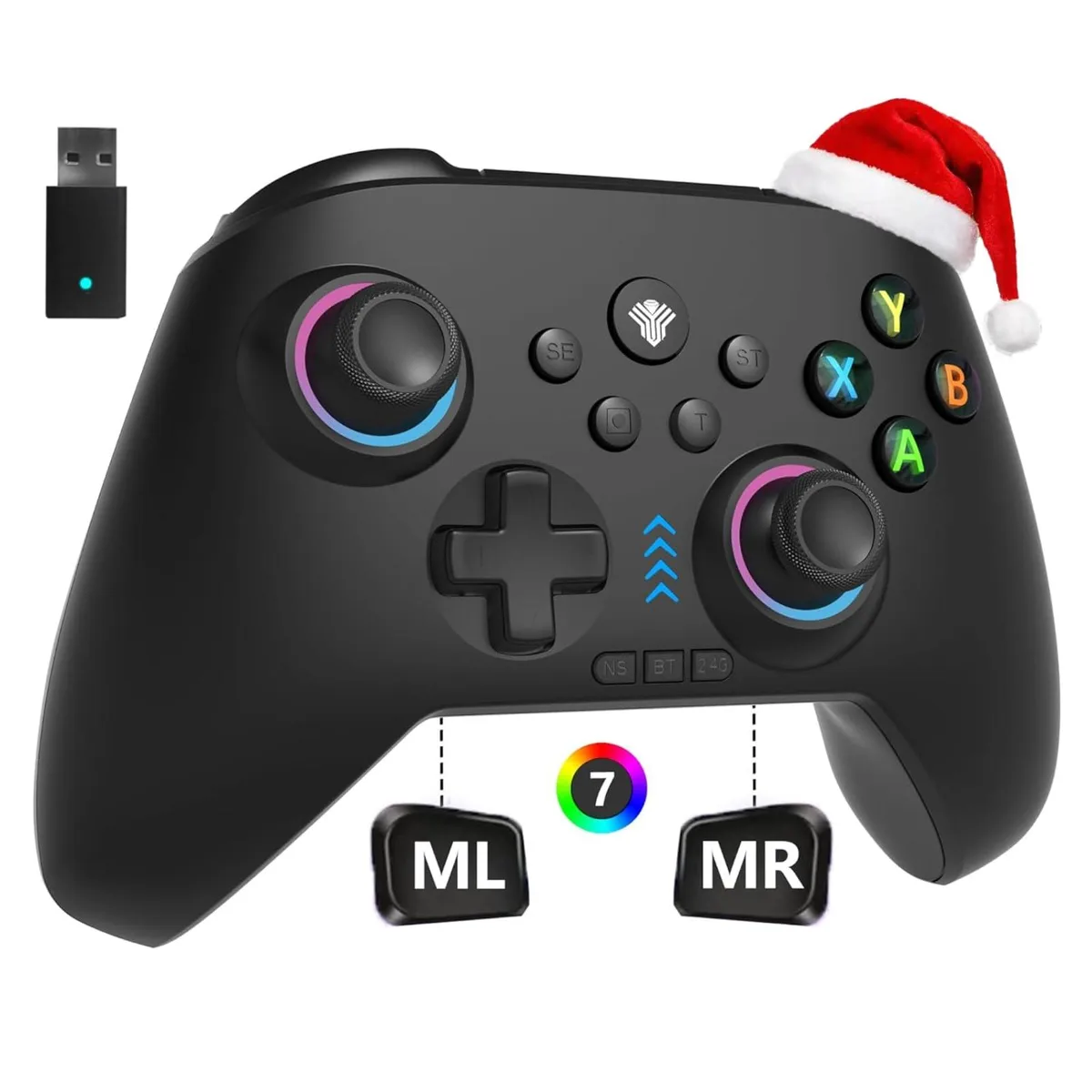 YUYIU 2.4G Wireless PC/Switch Game Controller Black — product photo