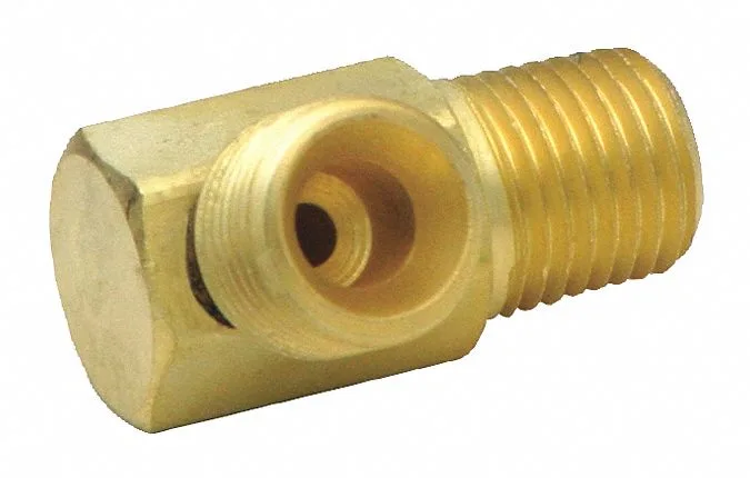 Brass 90-degree acetylene elbow fitting with threaded ends