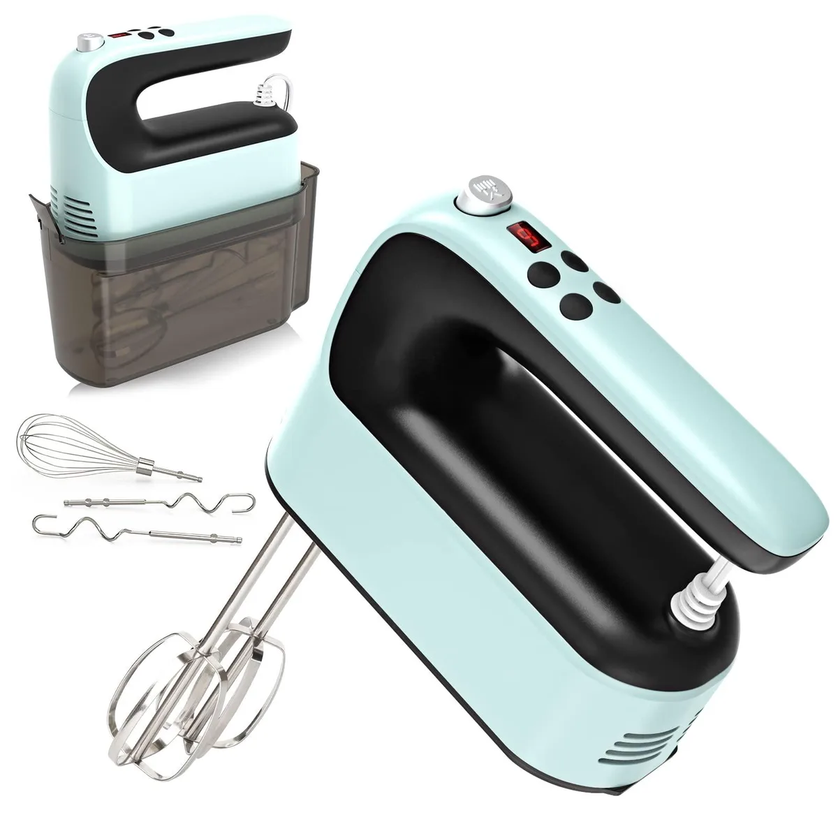 Yomelo 9-Speed Digital Hand Mixer 400W Ice Blue/Black — product photo