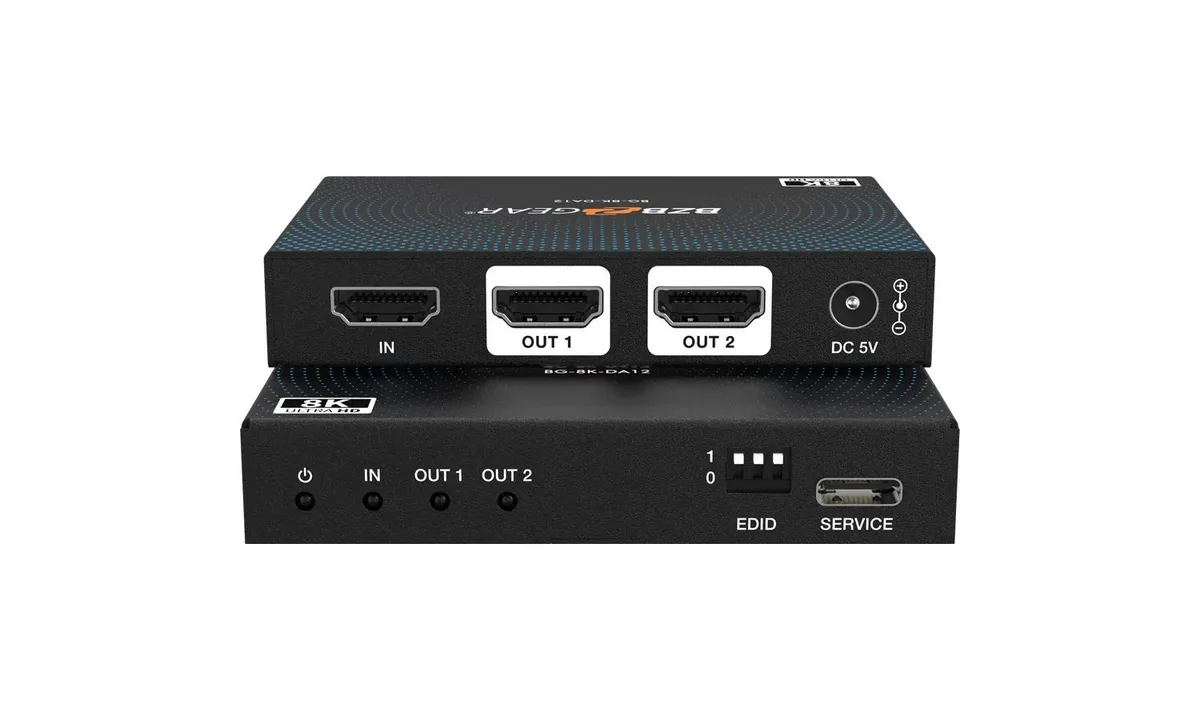BZBGEAR BZBGEAR 1x2 HDMI 2.1 Splitter 8K60 4K120 Auto Downscaling — product photo