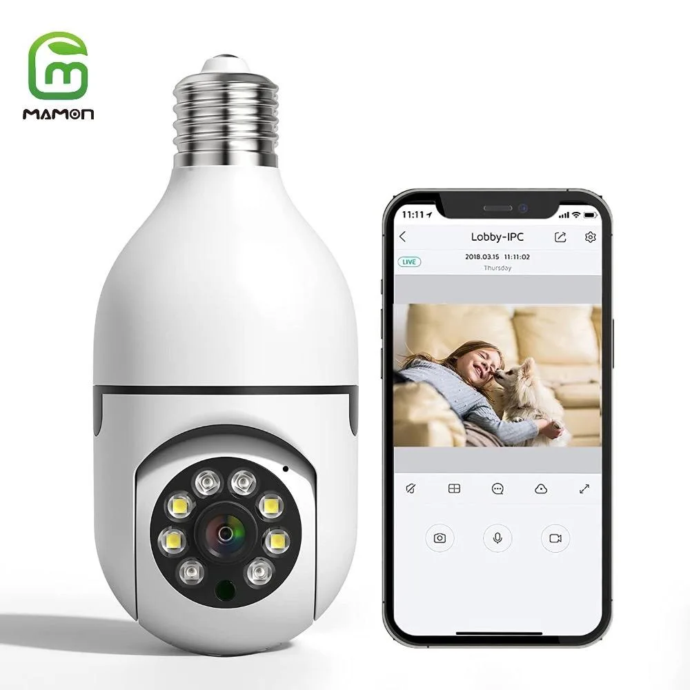 MAMONCARE MAMONCARE E27 Light Bulb Security Camera 1080P 360 Pan/Tilt — product photo
