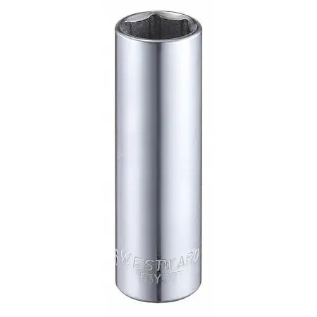 Westward 1/4 inch drive 7/16 inch hex 6-point chrome alloy steel socket