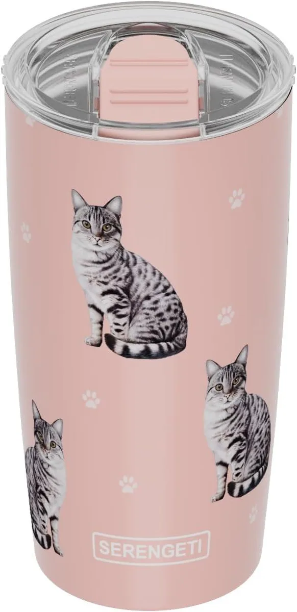 E&S Pets E&S Pets Serengeti 20 Oz Silver Tabby Cat Tumbler — product photo
