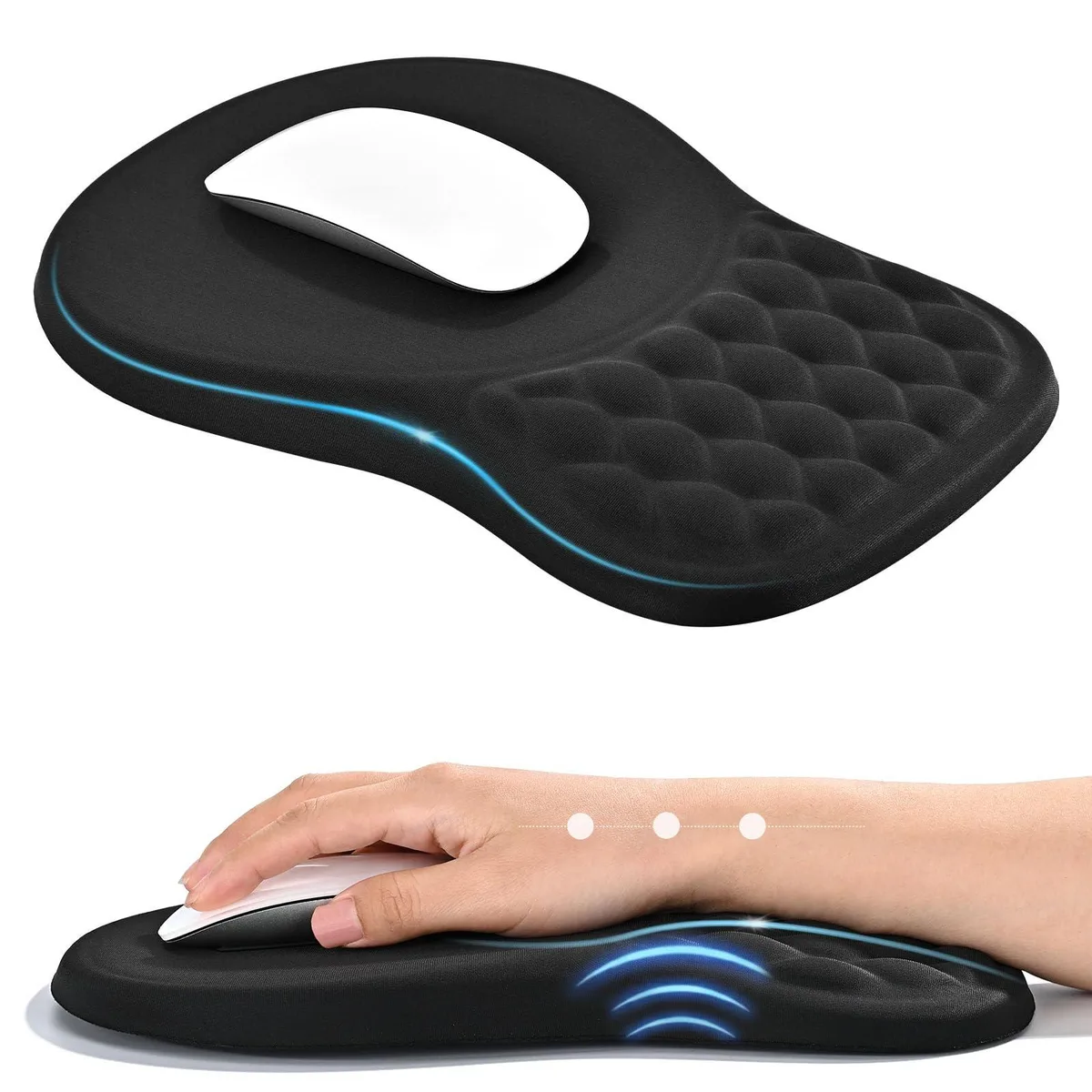  EooCoo Ergonomic Mouse Pad Midnight Black 10.2 x 7.5 x .98 in — product photo