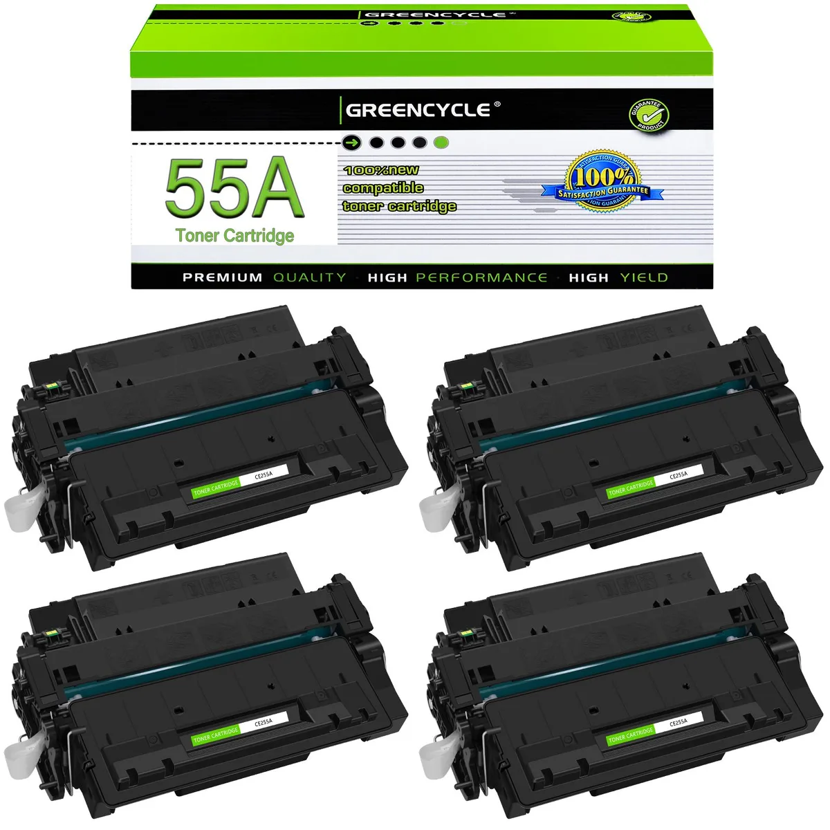 GREENCYCLE GREENCYCLE CE255A 4-pack black toner cartridge 6000 pages — product photo