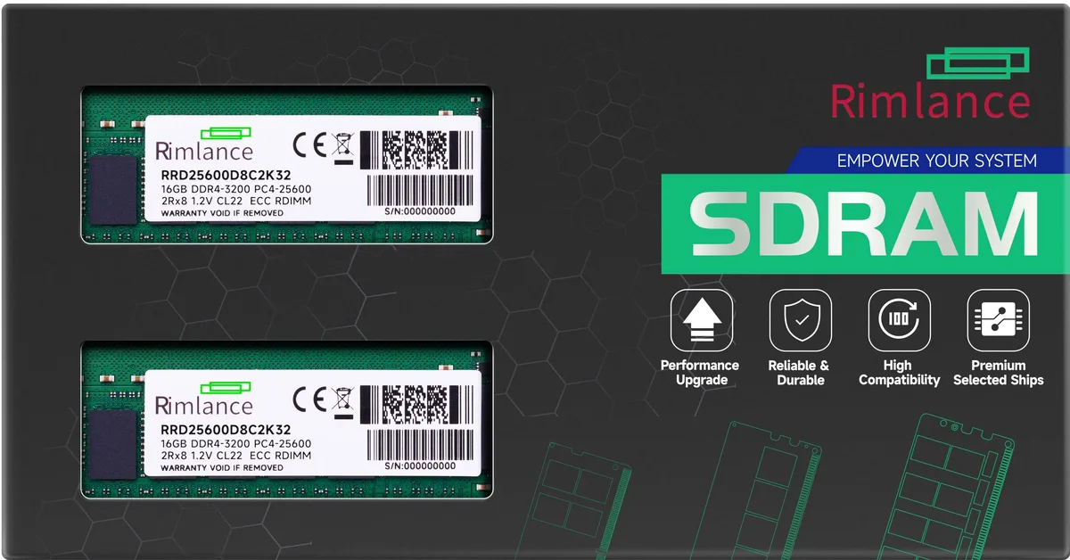 RIMLANCE RIMLANCE RRD25600D8C2K32 32GB (2x16GB) DDR4 3200 ECC Registered RDIMM — product photo