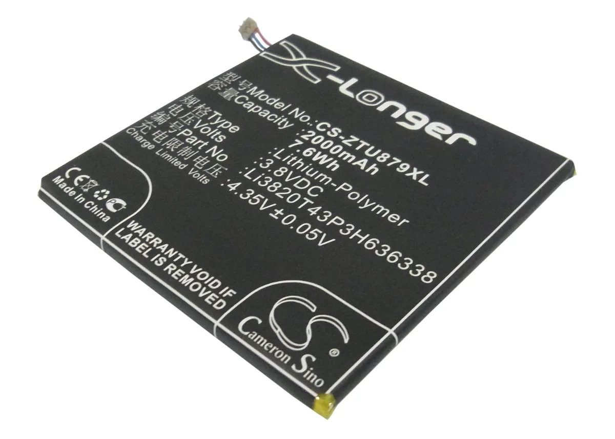 Cameron &amp; Co Cameron &amp; Co DS-CS-ZTU879XL cell phone battery 2000mAh 3.8V Li-Polymer black — product photo