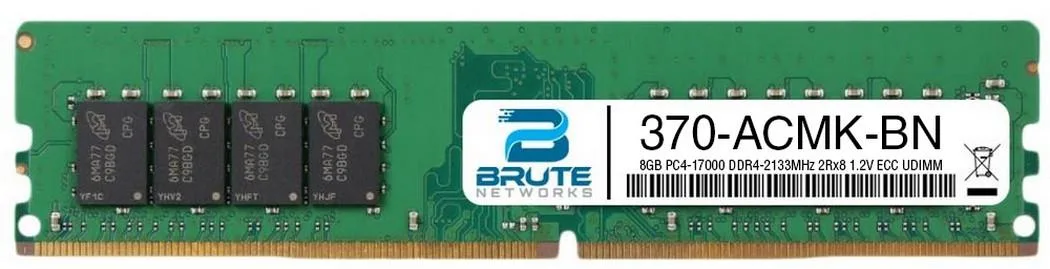 Brute Networks Brute Networks 8GB DDR4-2133 ECC UDIMM 2Rx8 CL15 1.2V 288-Pin 370-ACMK-BN — product photo
