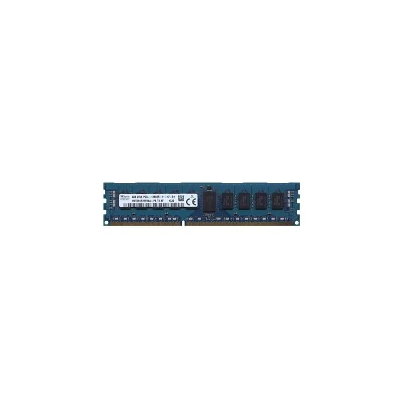 Green rectangular memory module with gold edge connectors and black chips