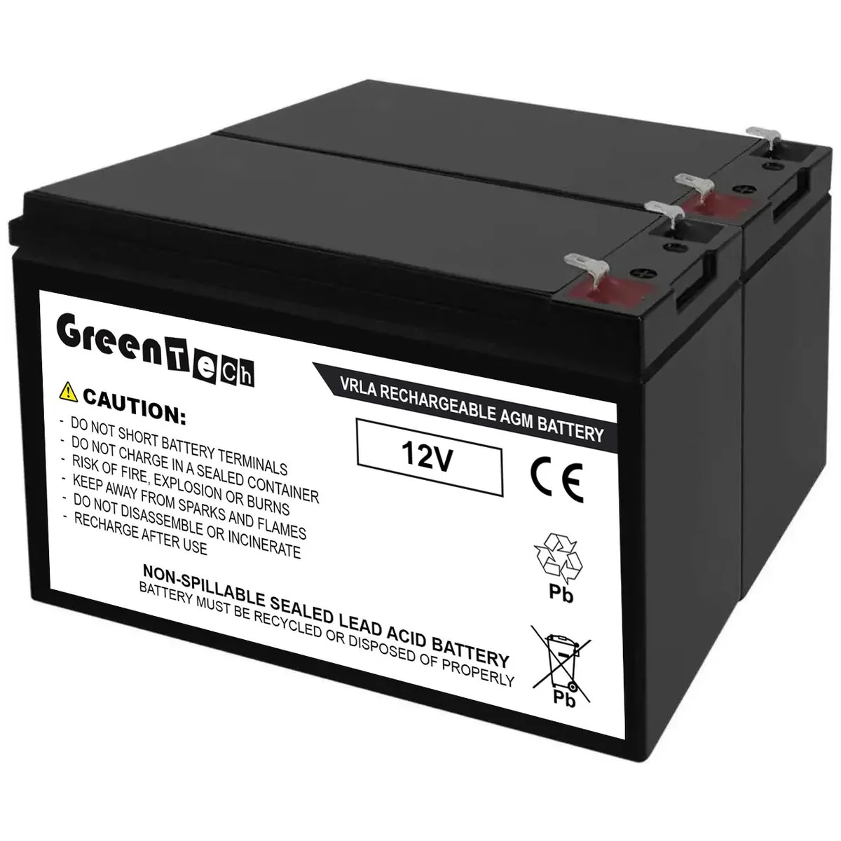 GreenTechLLC GreenTechLLC RB1290X2 12V 9AH x 2 SLA Battery — product photo