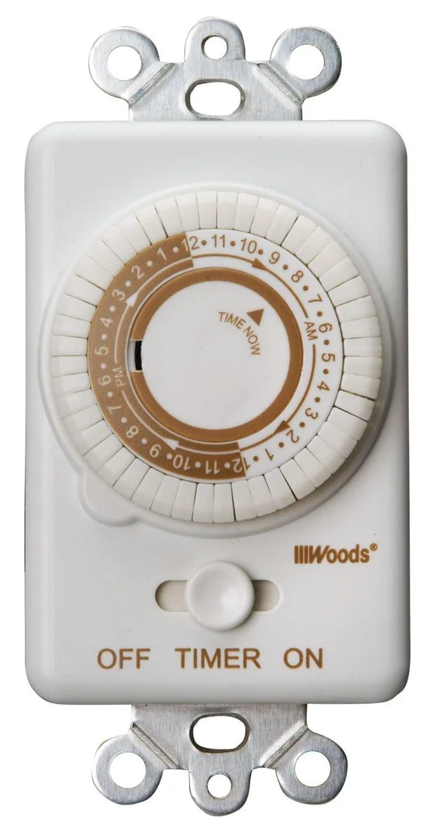 Woods 59745WD 24-Hour Mechanical Timer Switch (White) — product photo