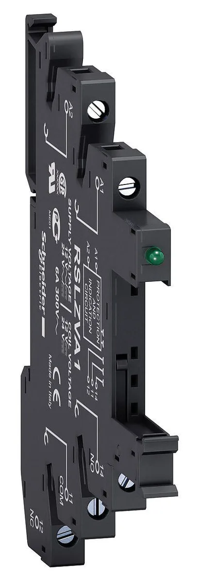 Schneider Electric Schneider Electric RSLZVA4 Relay Socket 230VAC Finger Safe 6A 5-Pin DIN Rail — product photo